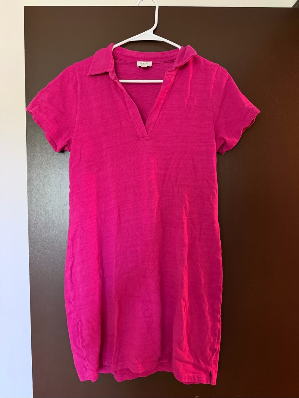 J. Crew Hot Pink Polo Shirt Mini Dress